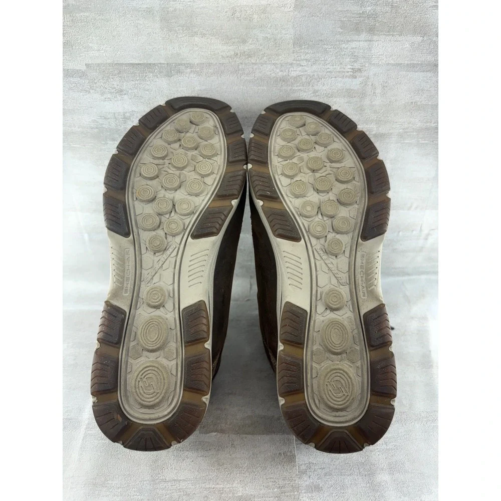 Skechers Men Classic Fit 65169 Chocolate Brown Leather Moc Toe Boots Size 11